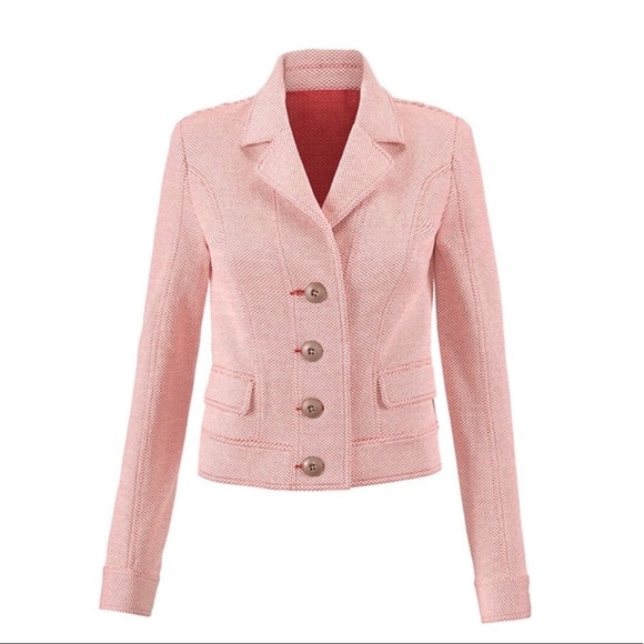 Cabi Amelia Red and White Blazer Jacket